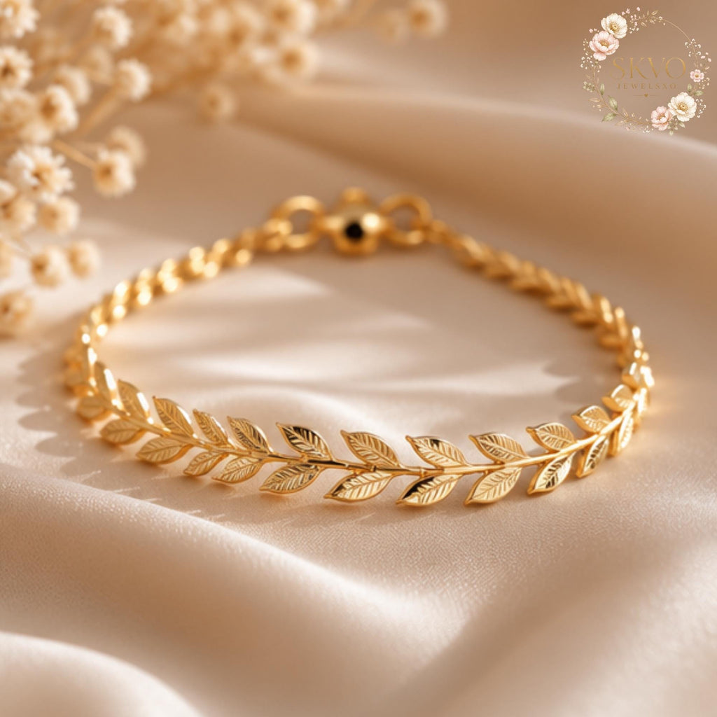 Gold Layered Bracelet, Dainty Leaf Jewelry, Boho Minimal Accessories For Women, Gift Idea For Her