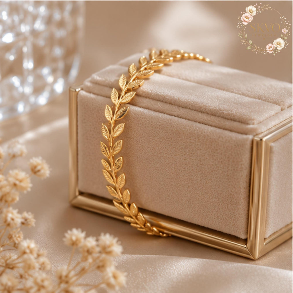 Gold Layered Bracelet, Dainty Leaf Jewelry, Boho Minimal Accessories For Women, Gift Idea For Her