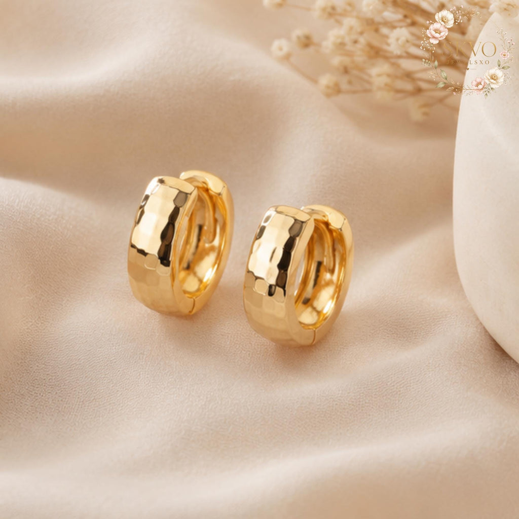 Elegant Gold Hoop Earrings, Dainty Jewelry, Bridal or Everyday Accessory, Handmade Gift for Women, Stylish Minimalist Earrings