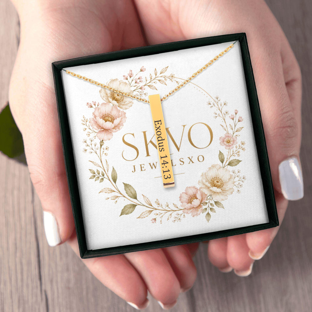 Personalized Bible Verse Necklace, Custom Religious Jewelry with Optional Message, Christian Gift, Silver, Gold, Rose Gold, Spiritual Gift
