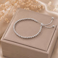 Sterling Silver Beaded Bracelet with Adjustable Sliding Closure, Minimalist Jewelry for Women, Gift for Her, Elegant and Stylish Accessory