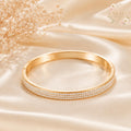 Gold Crystal Bangle Bracelet, Dainty Gold Cuff Bracelet, Minimalist Bracelet for Women, Elegant Stackable Jewelry Gift