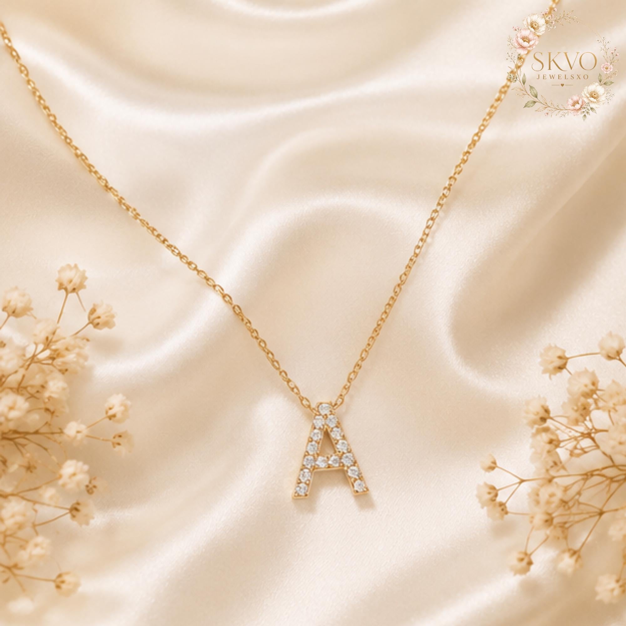 Dainty Initial Necklace, Personalized Letter Necklace, Gold Initial Pendant, Minimalist Name Necklace, Custom Gift for Her