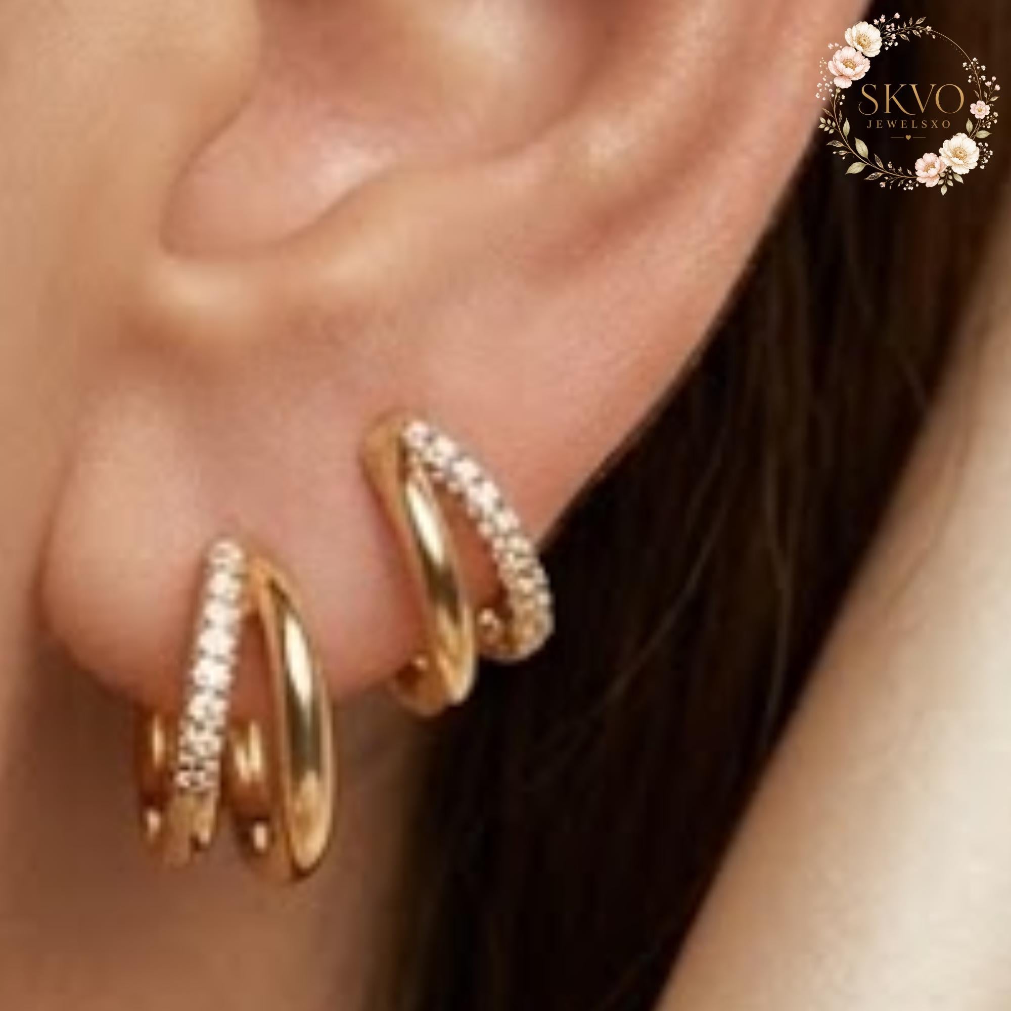 Gold Ear Cuff Earrings, Dainty Huggie Ear Cuffs, Minimalist Gold Earrings, No Piercing Ear Cuff, Stackable Ear Jewelry Gift