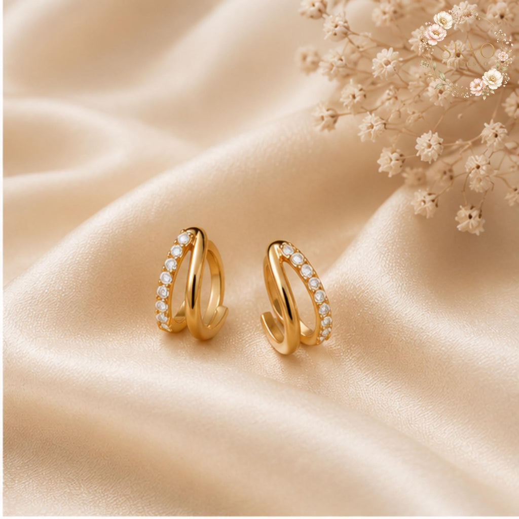 Gold Ear Cuff Earrings, Dainty Huggie Ear Cuffs, Minimalist Gold Earrings, No Piercing Ear Cuff, Stackable Ear Jewelry Gift