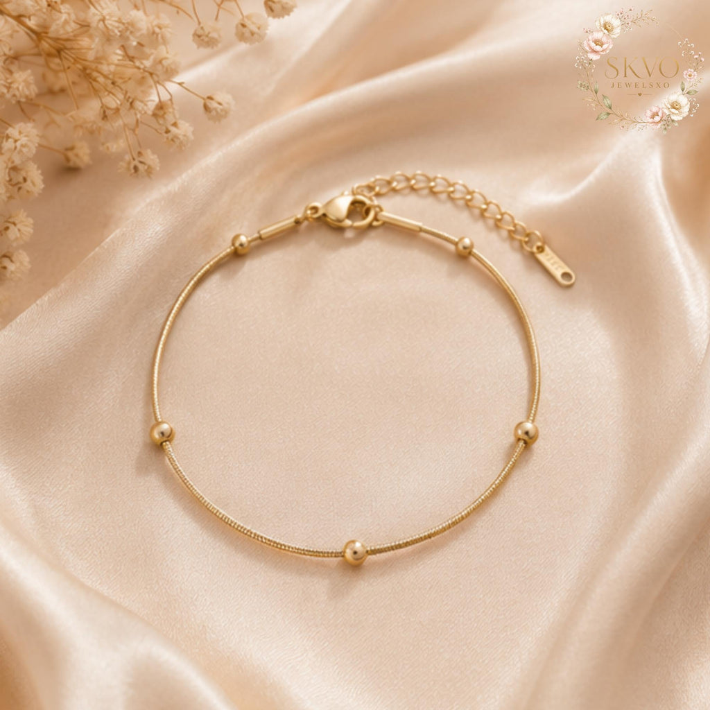 18k Gold Plated Minimalist Bracelet, Delicate Jewelry for Women, Elegant Stackable Accessory, Gift for Her, Fine Gold Chain Jewelry