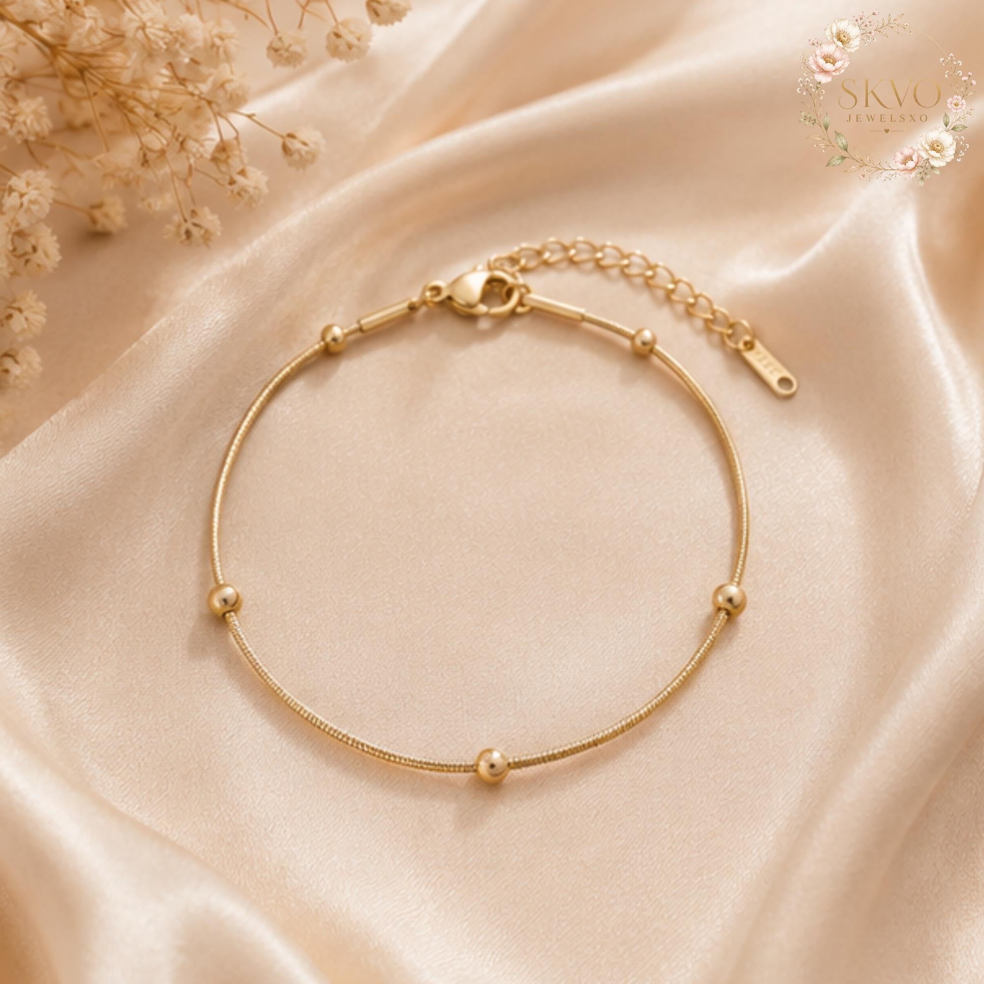 18k Gold Plated Minimalist Bracelet, Delicate Jewelry for Women, Elegant Stackable Accessory, Gift for Her, Fine Gold Chain Jewelry