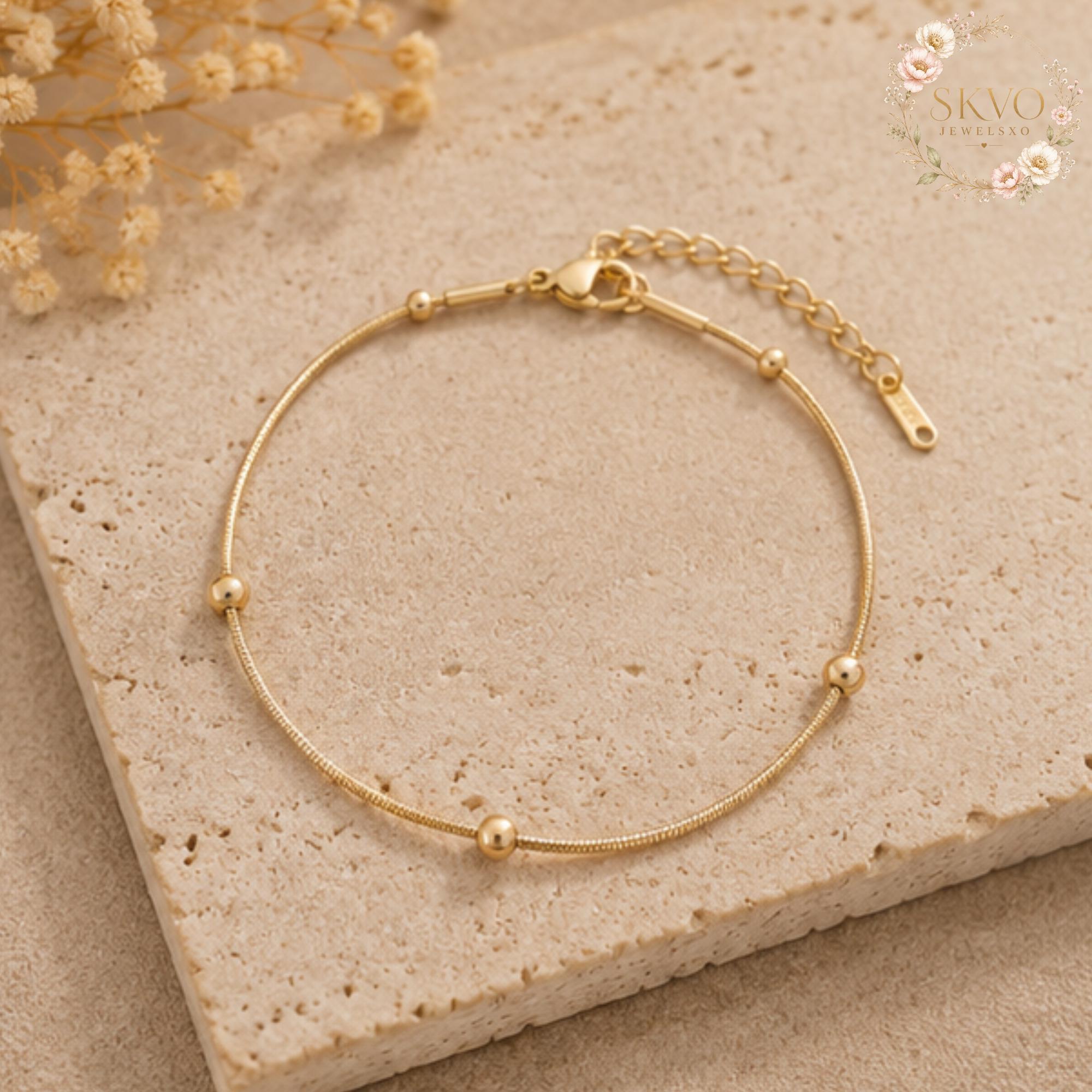 18k Gold Plated Minimalist Bracelet, Delicate Jewelry for Women, Elegant Stackable Accessory, Gift for Her, Fine Gold Chain Jewelry