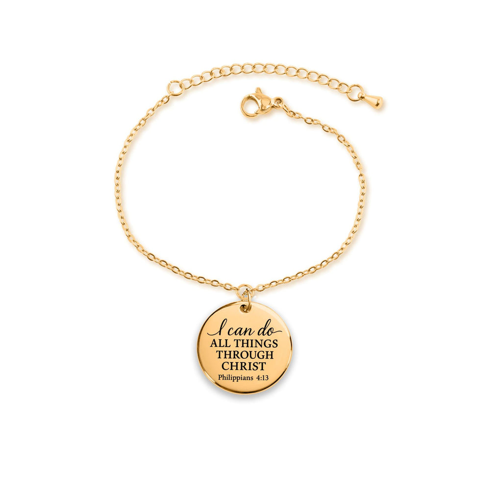 Personalized Coin Bracelet with Heart Pendant | Laser Engraved Jewelry in Stainless Steel, 18k Gold Plated, Customizable Front & Back