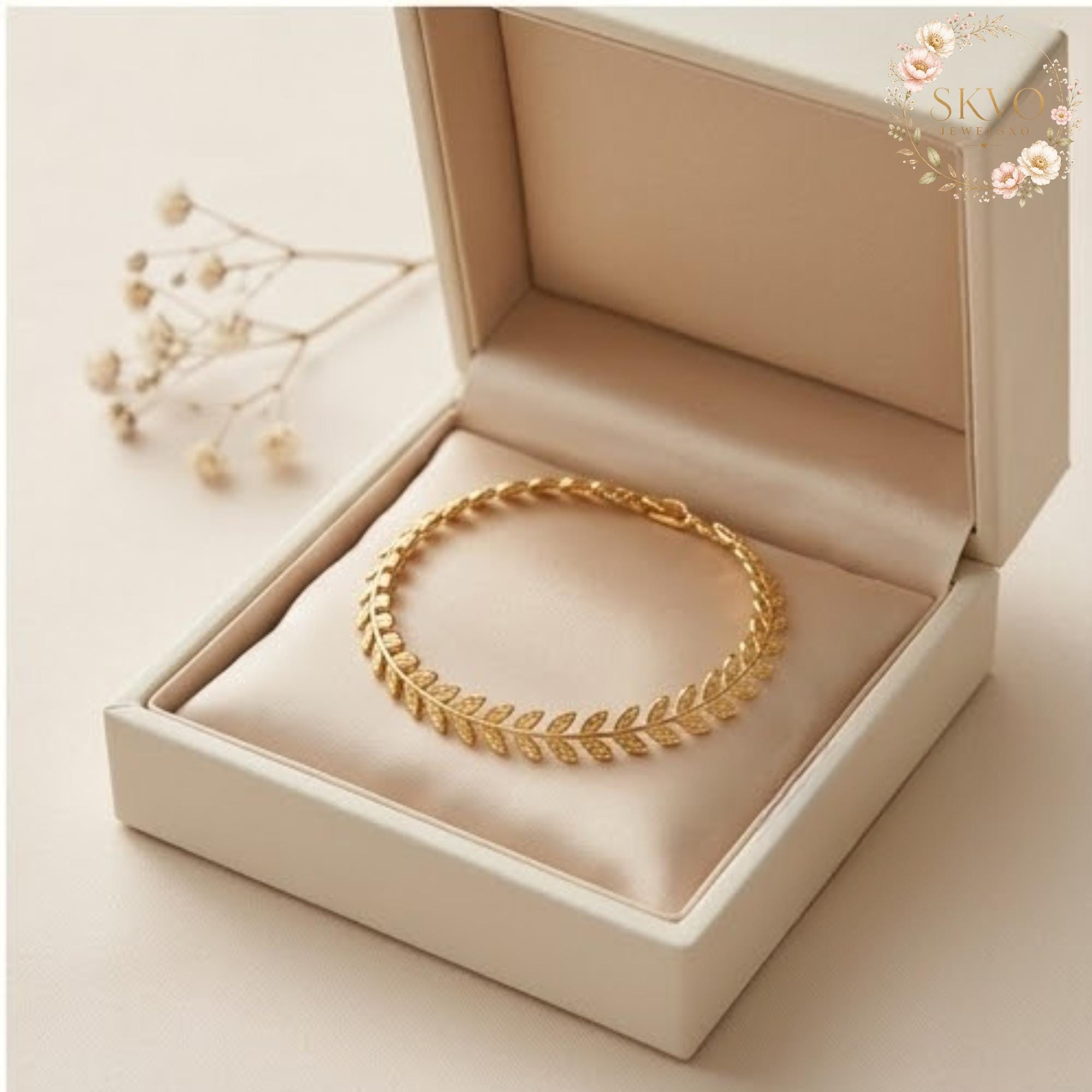 Gold Layered Bracelet, Dainty Leaf Jewelry, Boho Minimal Accessories For Women, Gift Idea For Her