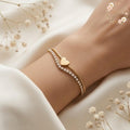Gold Chain Heart Bracelet, Minimalist Jewelry, Gift for Her, Everyday Wear or Bridal