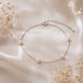Pearl Charm Chain Bracelet, Elegant Fine Jewelry, Bridal or Everyday Accessory, Gift for Her, Minimalist Style, Women's Wrist Jewelry