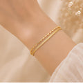 Gold Dainty Bracelets Set, Minimalist Jewelry for Women, Stacking Gold Bangles, Elegant Gift for Her, Everyday Gold Accessories