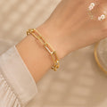 Gold Paperclip Bracelet, Delicate Gold Bracelet, Adjustable Summer Jewelry, Boho Beach Bracelet, Gift for Her, Minimalist Gold Bracelet