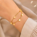 Gold Heart Charm Bracelet, Dainty Gold Jewelry, Adjustable Chain, Gift for Her, Romantic Pendant, Minimalist Jewelry, Everyday Accessory