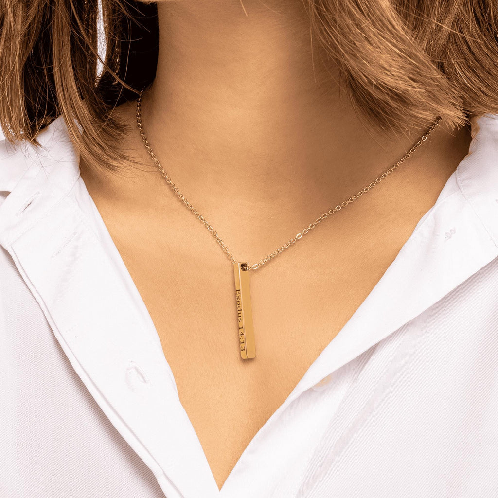 Personalized Bible Verse Necklace, Custom Religious Jewelry with Optional Message, Christian Gift, Silver, Gold, Rose Gold, Spiritual Gift