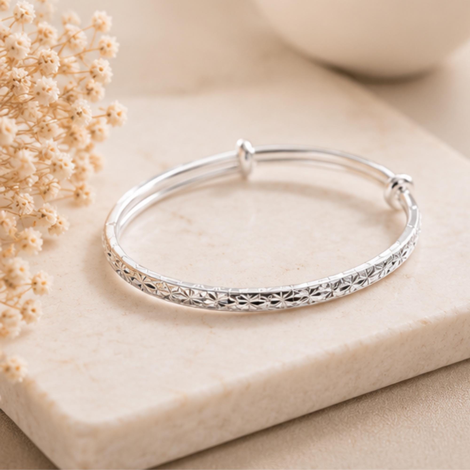 Sterling Silver Cuff Bangle, Minimalist Jewelry, Elegant Gift for Women, Boho Style, Handmade Silver Accessory, Gift for Her