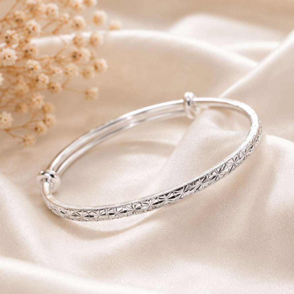 Sterling Silver Cuff Bangle, Minimalist Jewelry, Elegant Gift for Women, Boho Style, Handmade Silver Accessory, Gift for Her