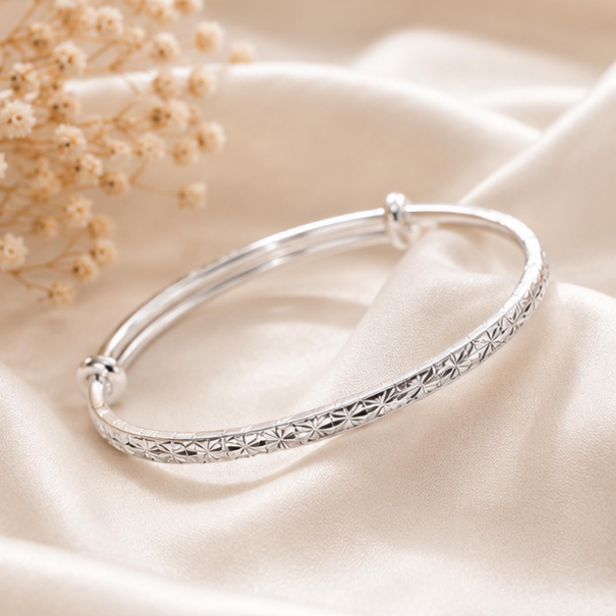 Sterling Silver Cuff Bangle, Minimalist Jewelry, Elegant Gift for Women, Boho Style, Handmade Silver Accessory, Gift for Her