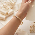 Elegant Gold Bangle Bracelet with Crystals, Women's Jewelry, Gift for Her, Minimalist Wedding or Anniversary Accessory