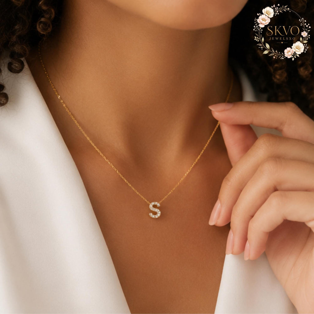 Dainty Initial Necklace, Personalized Letter Necklace, Gold Initial Pendant, Minimalist Name Necklace, Custom Gift for Her