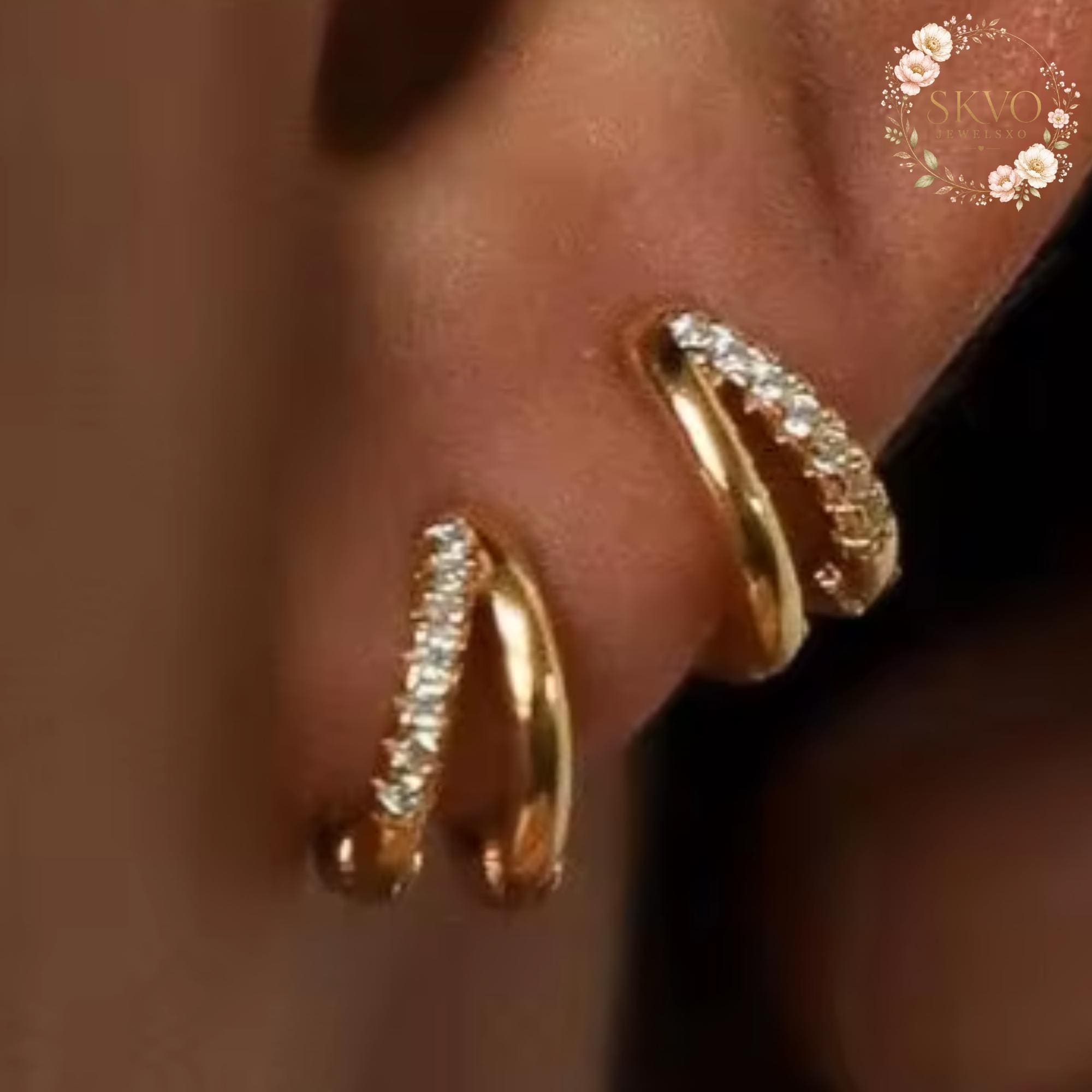 Gold Ear Cuff Earrings, Dainty Huggie Ear Cuffs, Minimalist Gold Earrings, No Piercing Ear Cuff, Stackable Ear Jewelry Gift